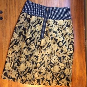 High Waist Floral Print Midi Pencil Skirt Designer